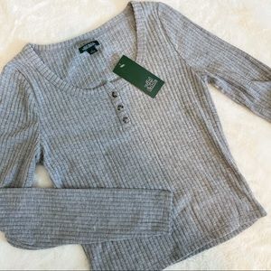 Wild Fable Ribbed Button Long Sleeve
